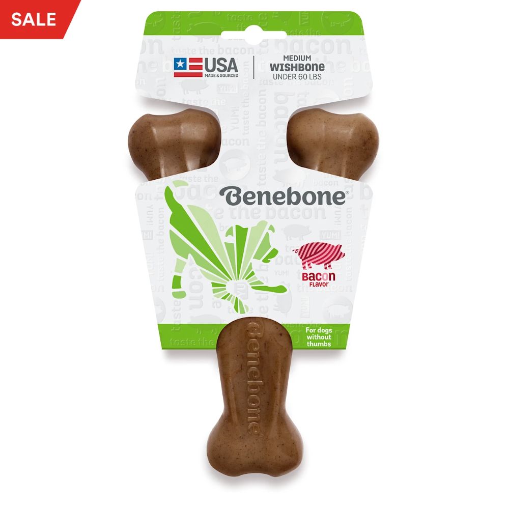 Benebone Wishbone Bacon Dog Chew Toy