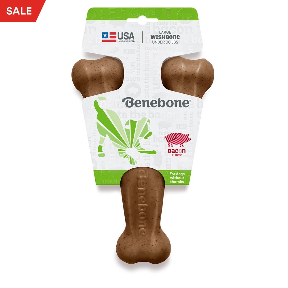 Benebone Wishbone Bacon Dog Chew Toy