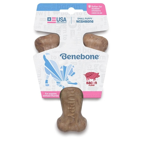 Benebone Puppy Wishbone Bacon Dog Chew Toy