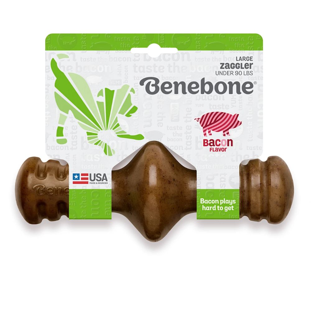 Benebone Zaggler Bacon Dog Chew Toy