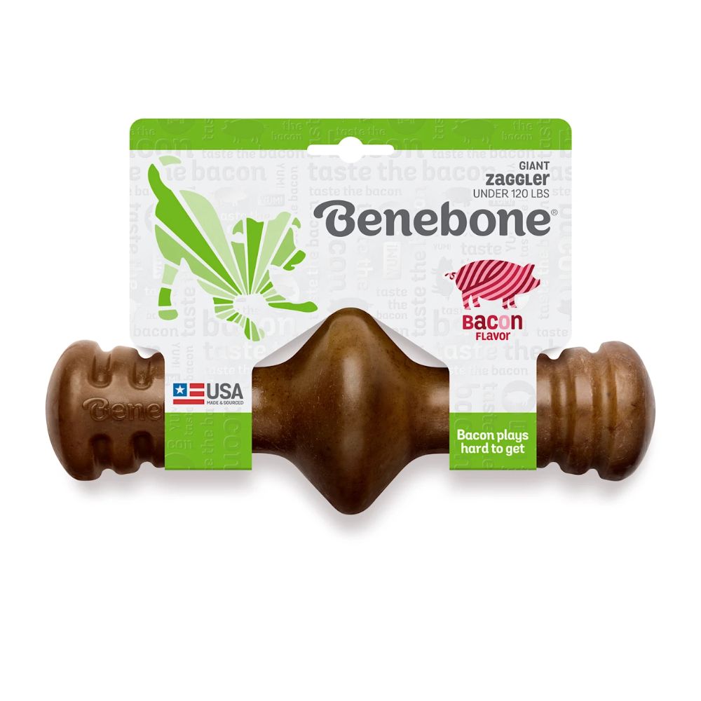 Benebone Zaggler Bacon Dog Chew Toy